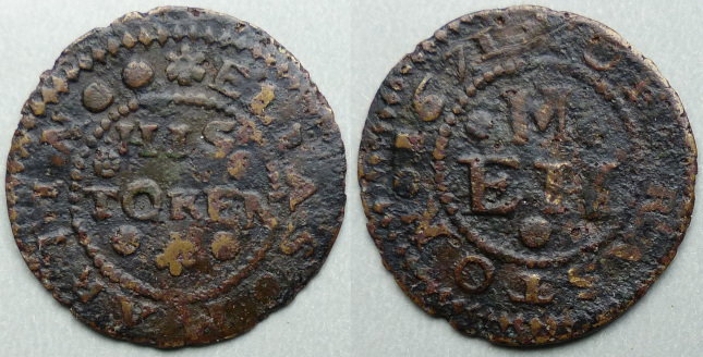 Ruishton, Elias Martin 1671 farthing/halfpenny